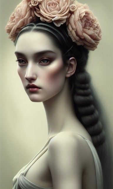 Gothic Romantic Goddess in Rococo Dress