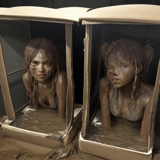 Seductive Young Women in Muddy Ambrosek Challenge