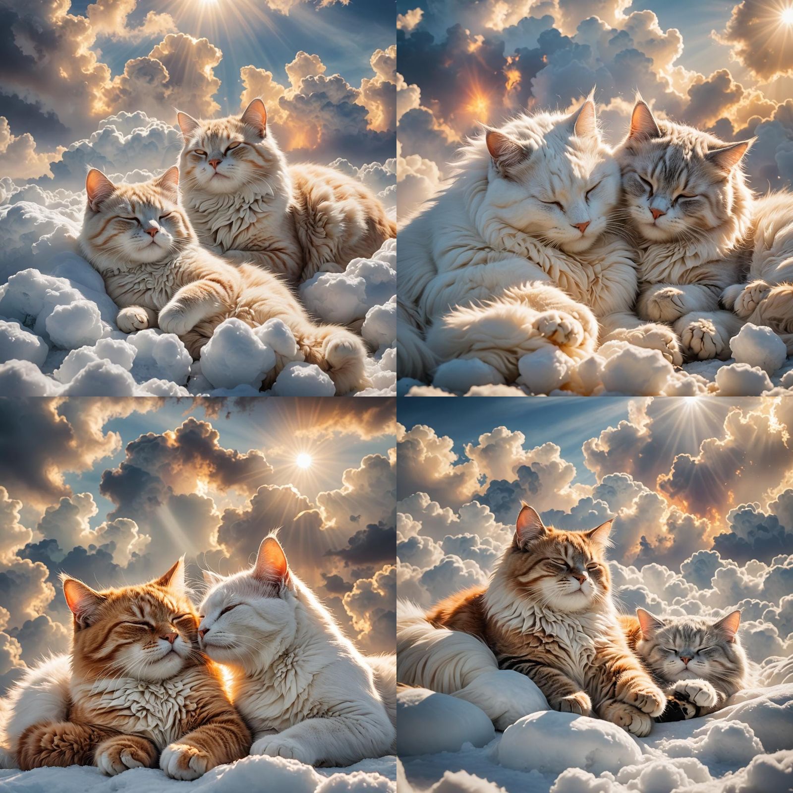 Fire and Ice Cats in Divine Sunshine