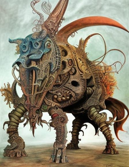 Steampunk Rhinoceros in Gothic Style