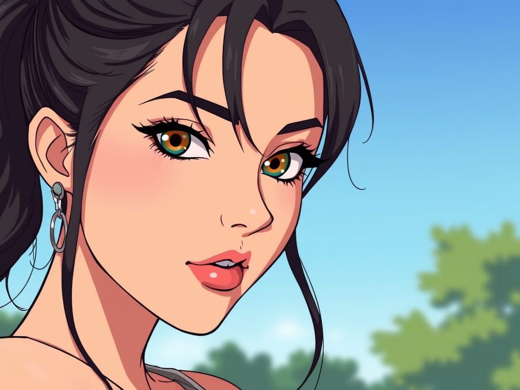 Anime Portrait of a Beautiful Young Singer