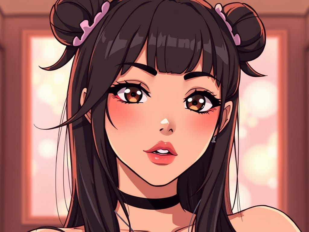 Anime Portrait of a Beautiful Young Woman