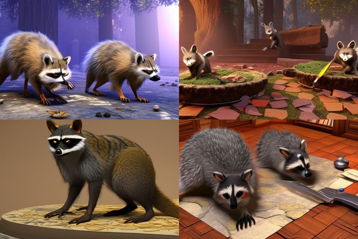 Raccoon Fight Club Concept Art in Detailed Matte Painting