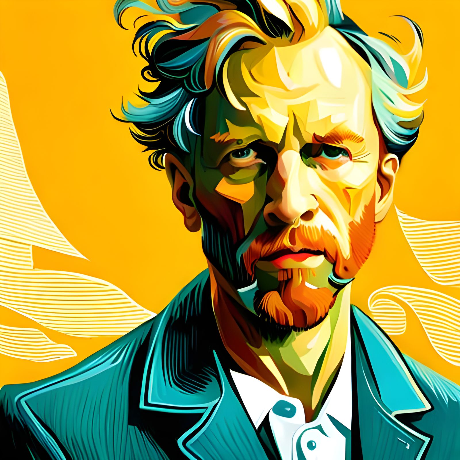 Glowing Van Gogh Portrait in Expressive Style