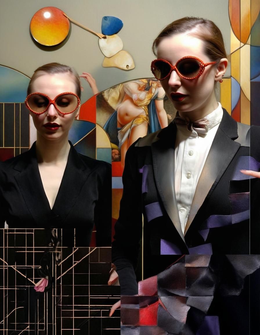 Dancing Figure in Chromoshadow, Impasto Trompe L'oeil Style