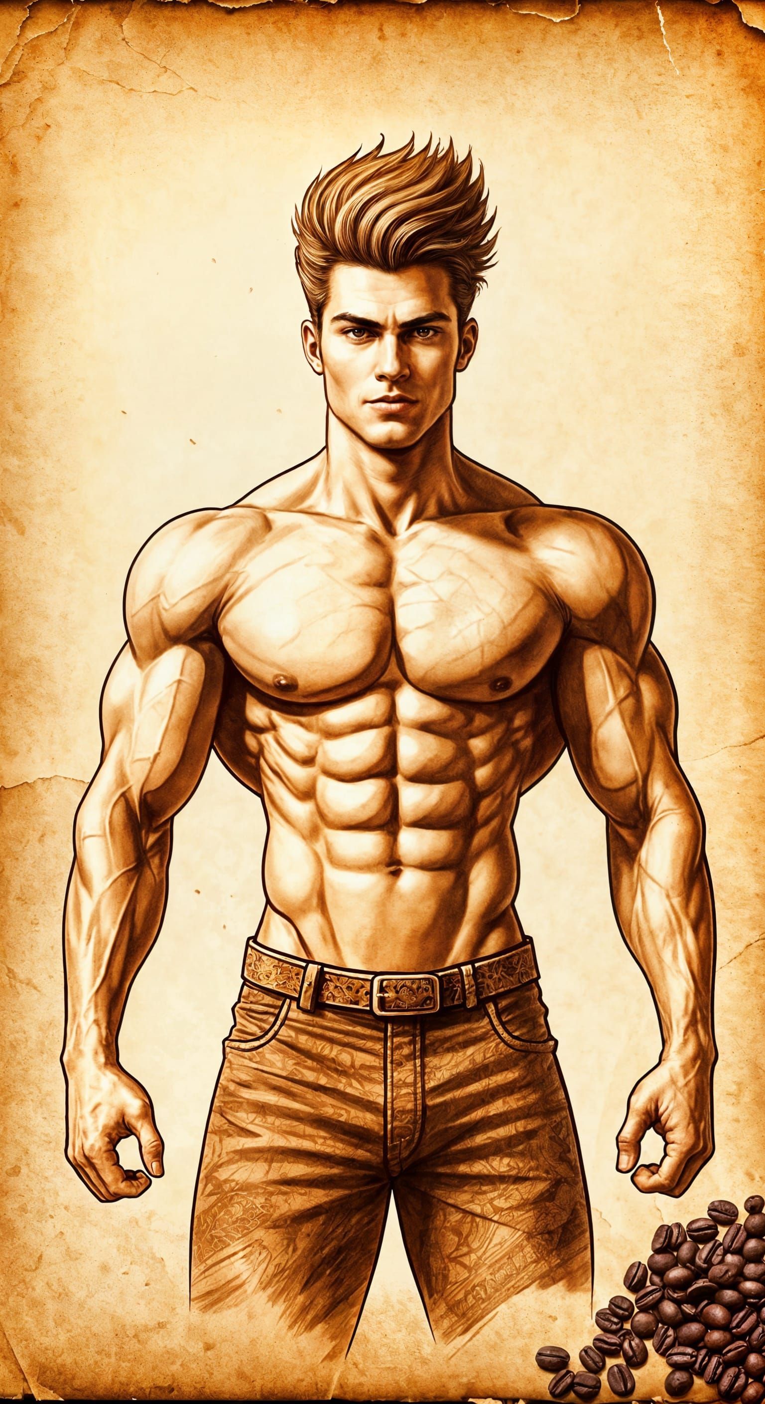 Epic Digital Coffee Art Portrait of a Dashing Prince