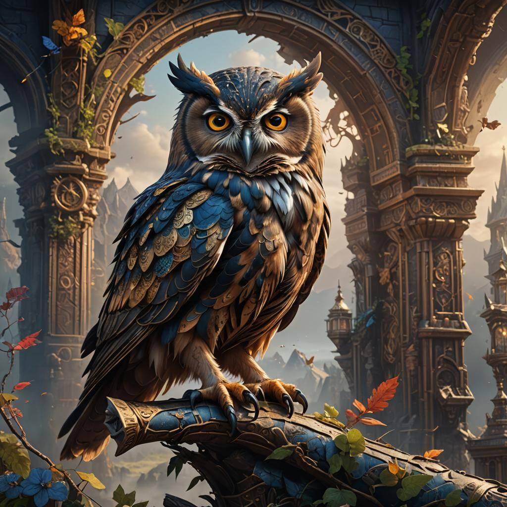 Detailed Messenger Owl Fantasy Concept Art