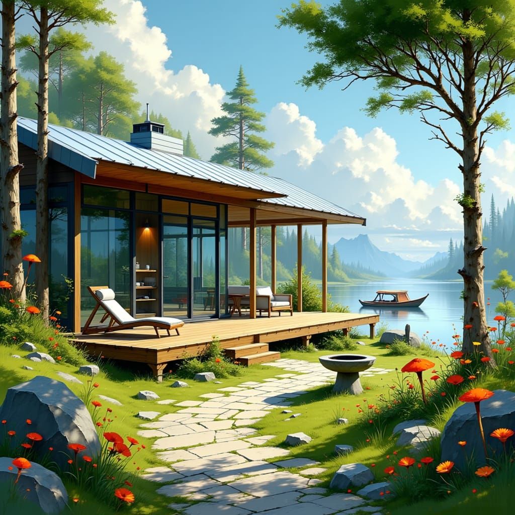 Sleek Modern Tiny House Retreat by the Serene River