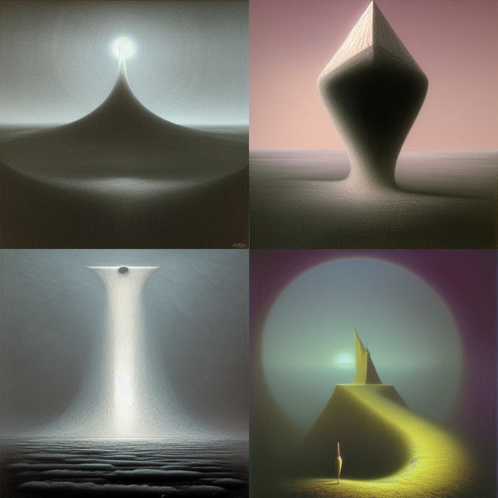 Abstract Creature in a Dark Surreal Landscape