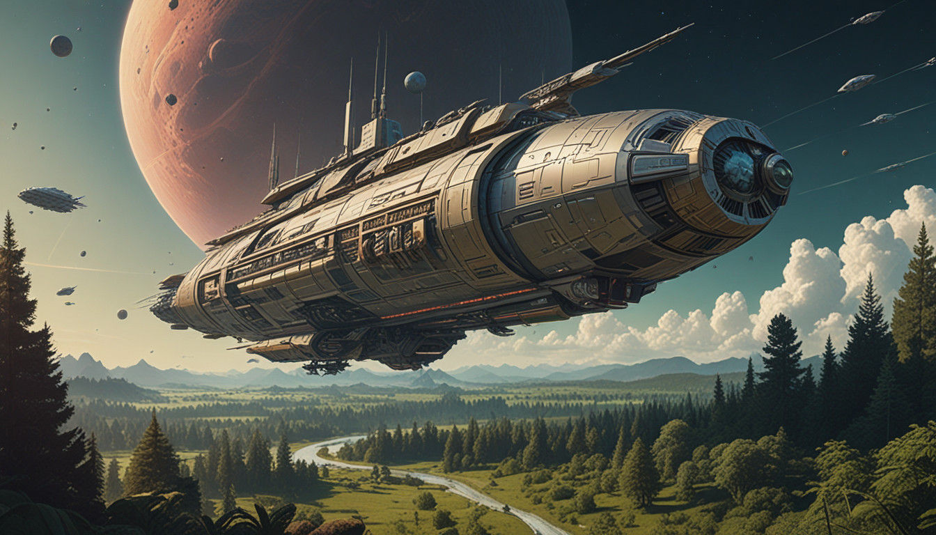 Galactic Federation's Largest Colonizing Vessel Cruises thro...