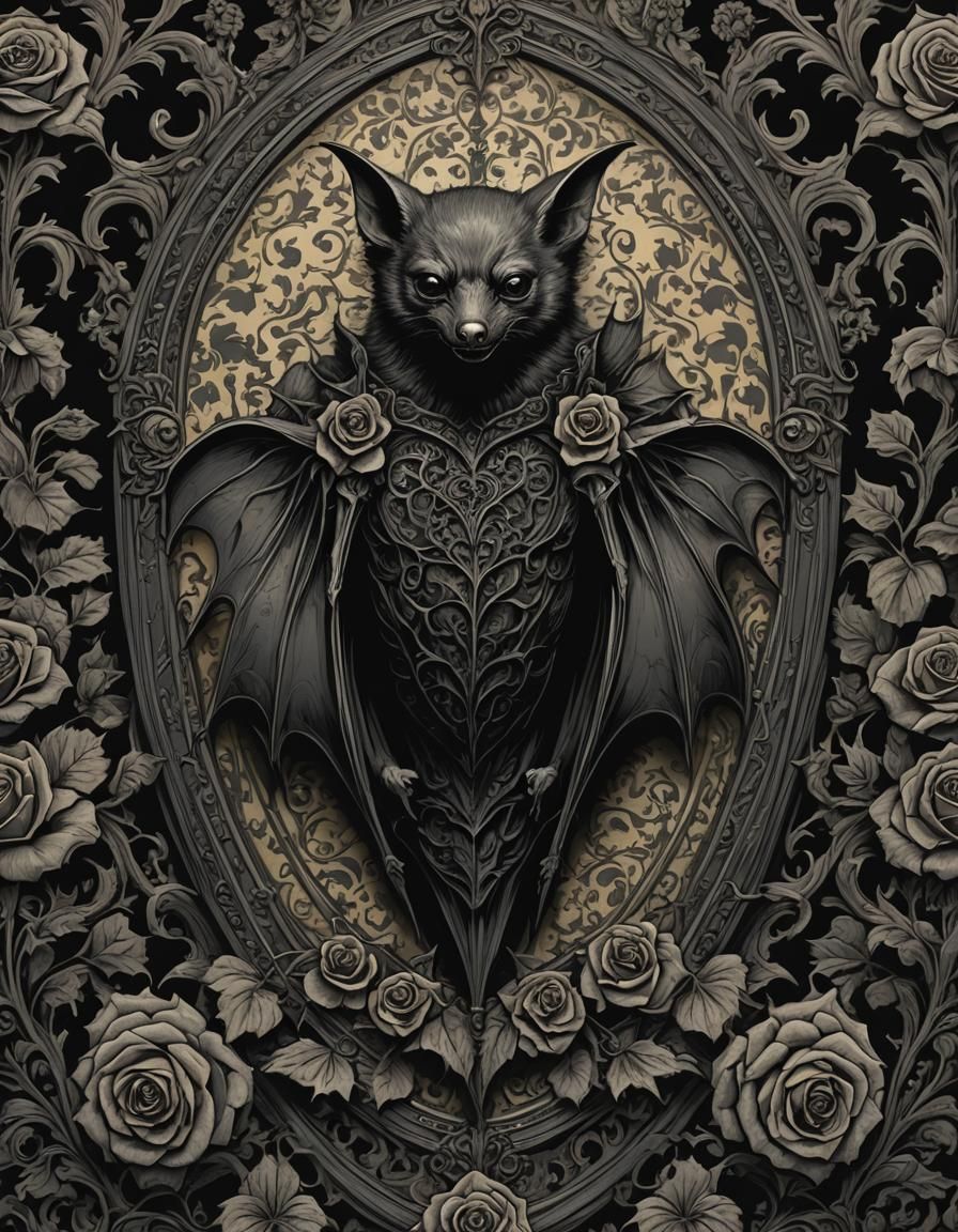 Gothic Victorian Vampire Coffin Art