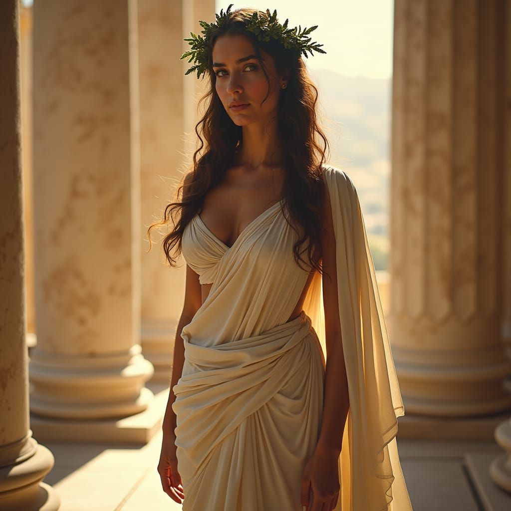 Classical Greek Woman in Golden Light