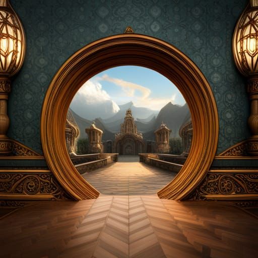 Intricate Mirror Reflects a Fantastical Realm