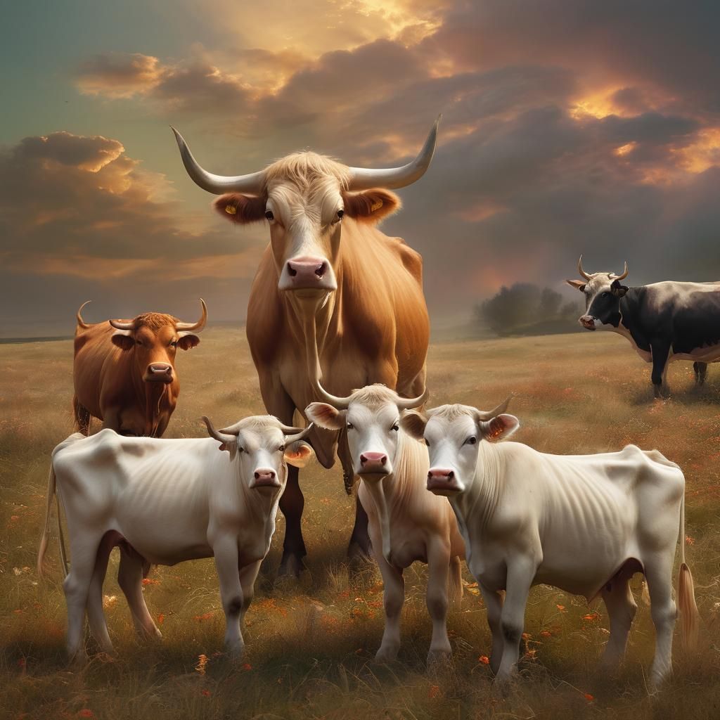 Surreal Ghoul and Vampire Scene in Heavenly Meadow