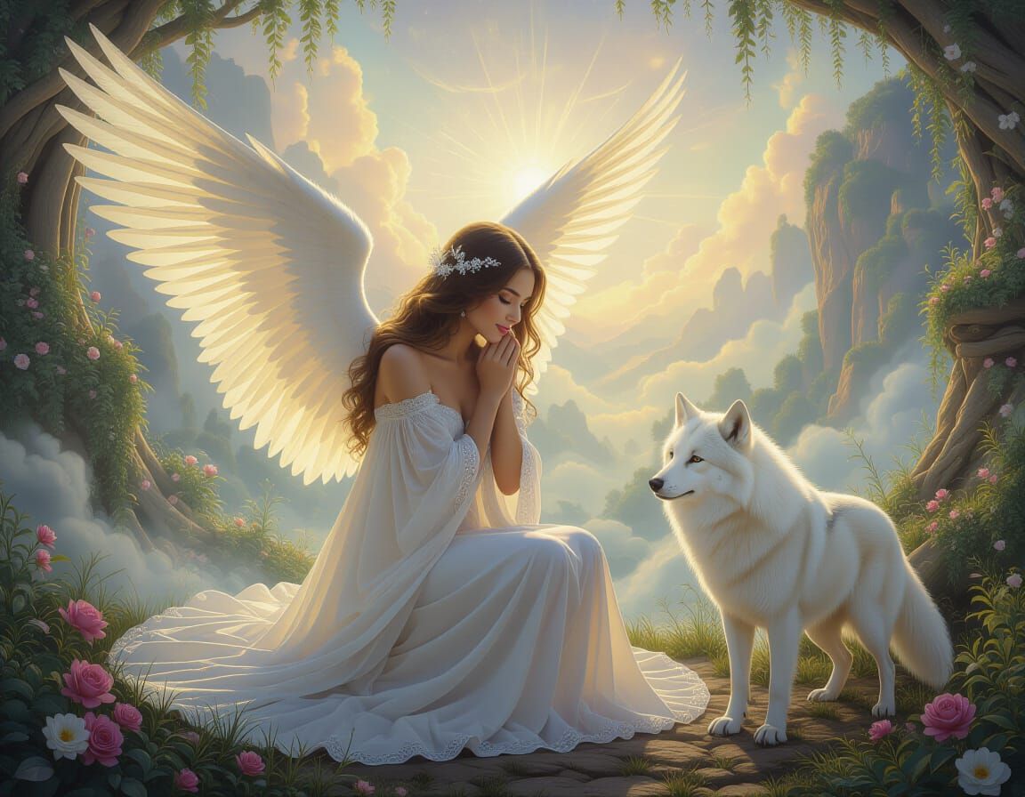 Ethereal Woman Embracing High-Frequency Energies