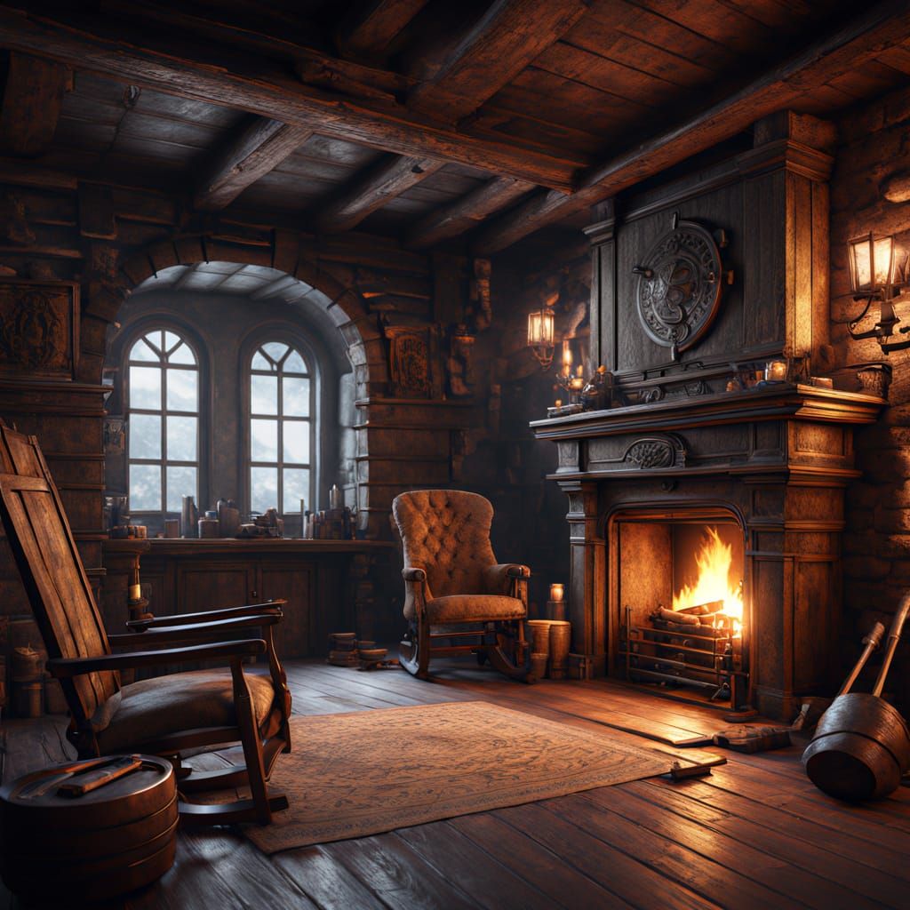 Epic Castle Chamber in 3D Game Cinematic Style