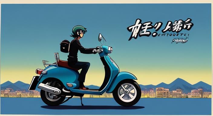 Cartoon Scooter in Ghibli Style: Macro Photography
