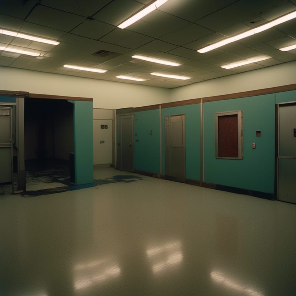 Dreamcore Liminal Space with 90s Interior in Analog Style