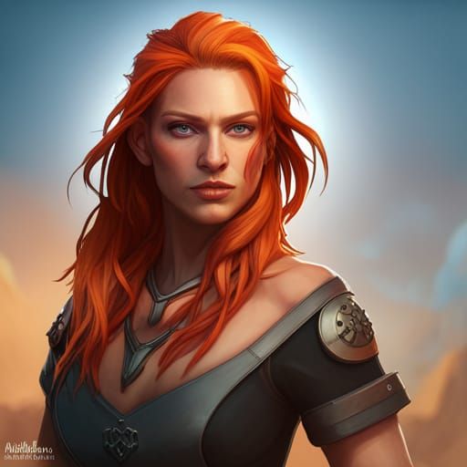 Viking Woman Portrait in Artgerm Style