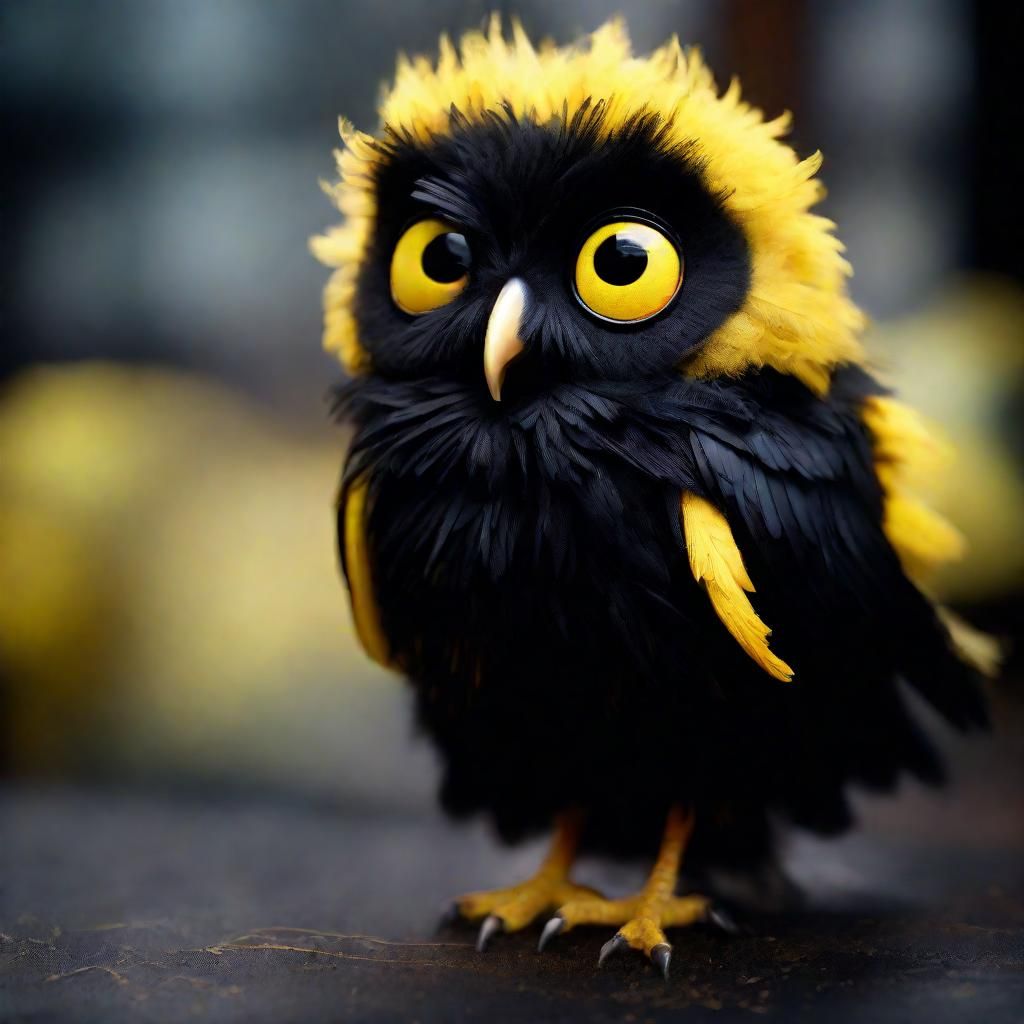 Whimsical Pixar-Inspired Owlet Caught in Dramatic Spotlight