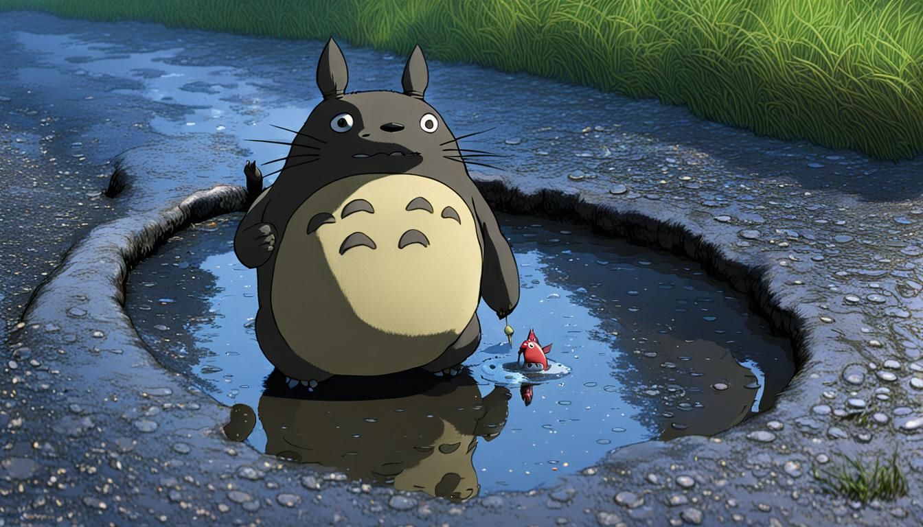 Totoro's Rainy Day Fish Catch