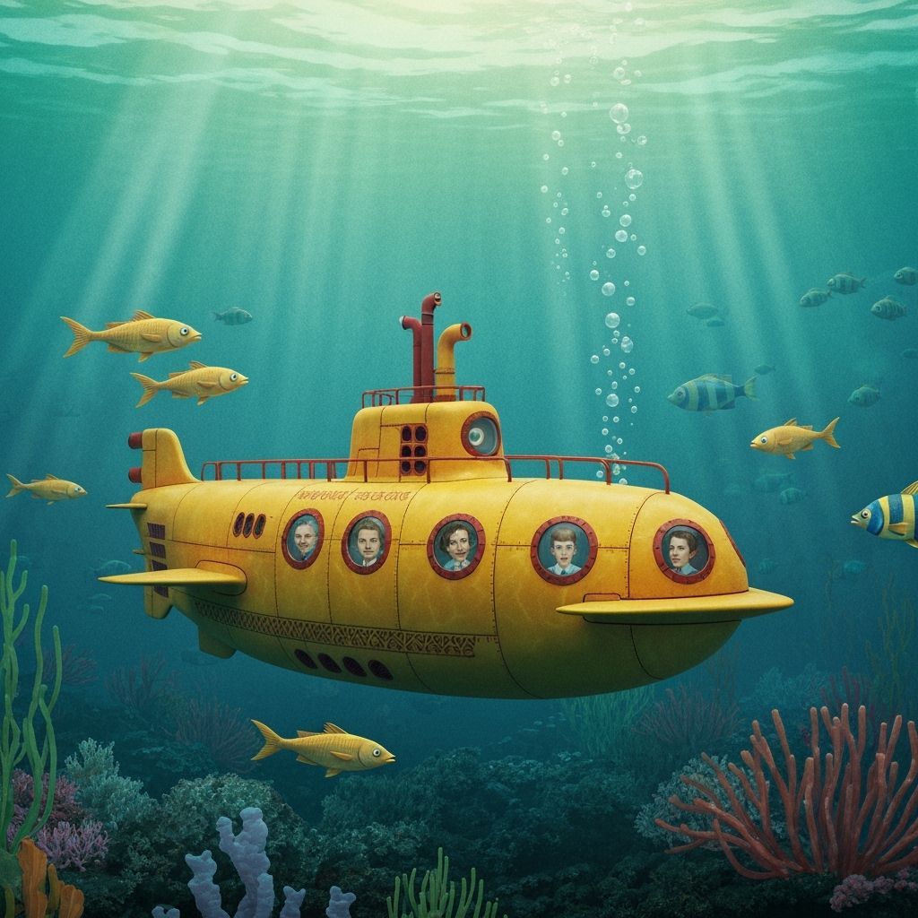 Yellow Submarine in Whimsical Style