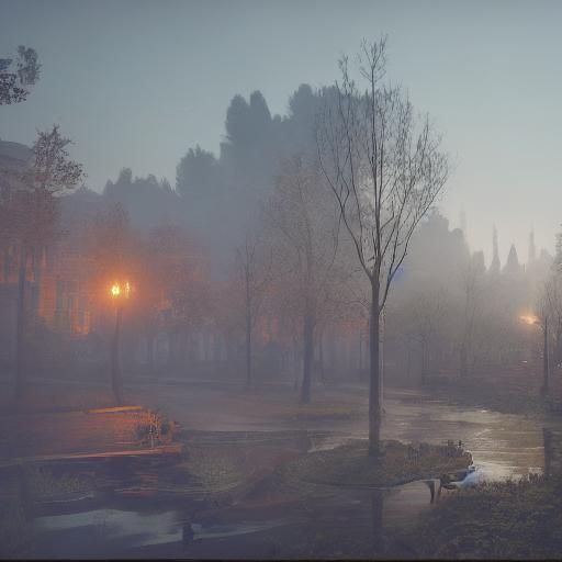 Eiffel Tower in Moonlit Parisian Landscape