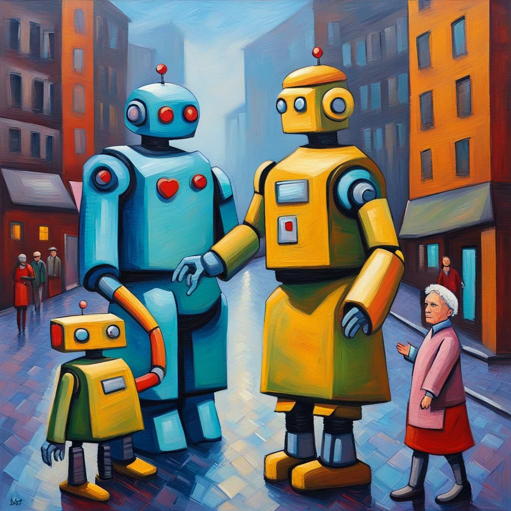 Robot Nurse Forms Bond in Futuristic City