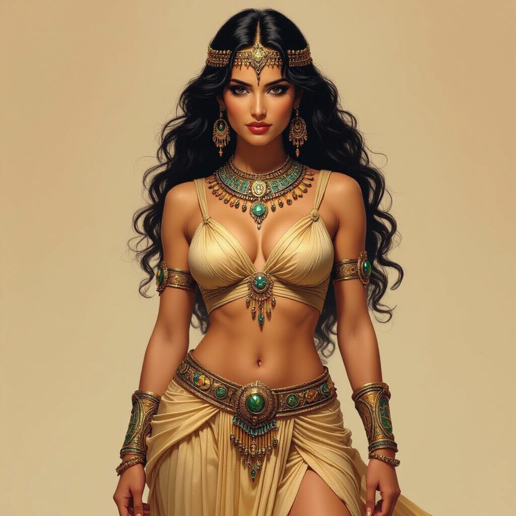 Inanna, Sumerian Goddess, in Realistic Fantasy Art