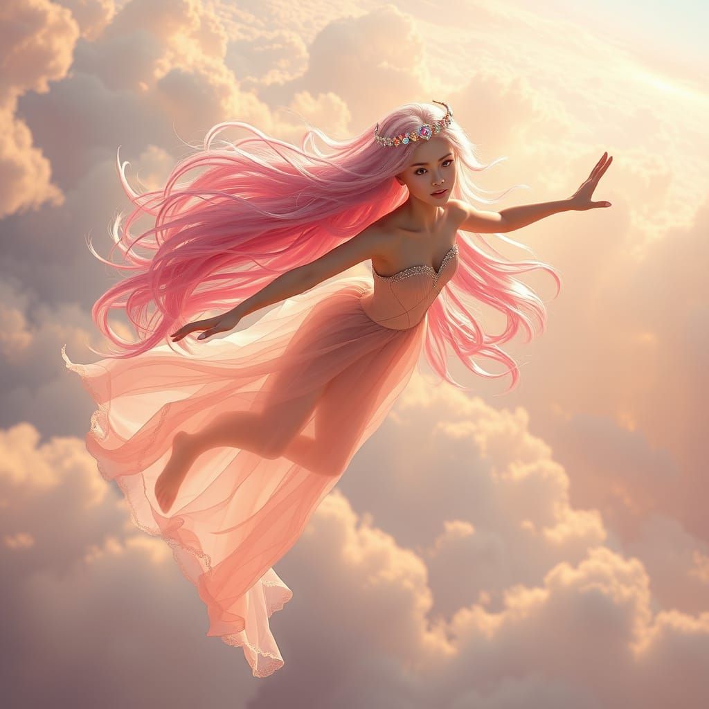 Ethereal Princess in Dreamlike Flight