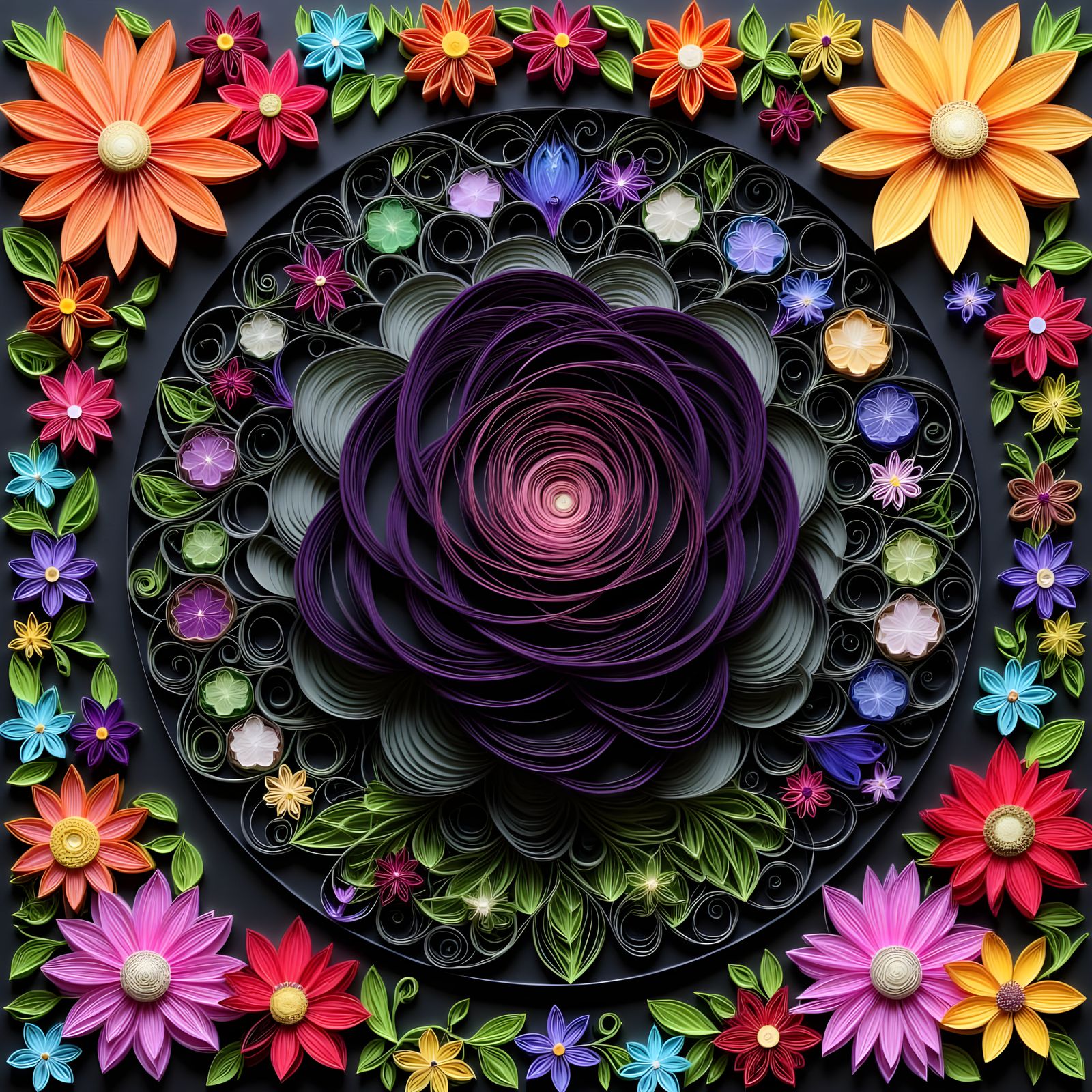 Black rose amidst flowers