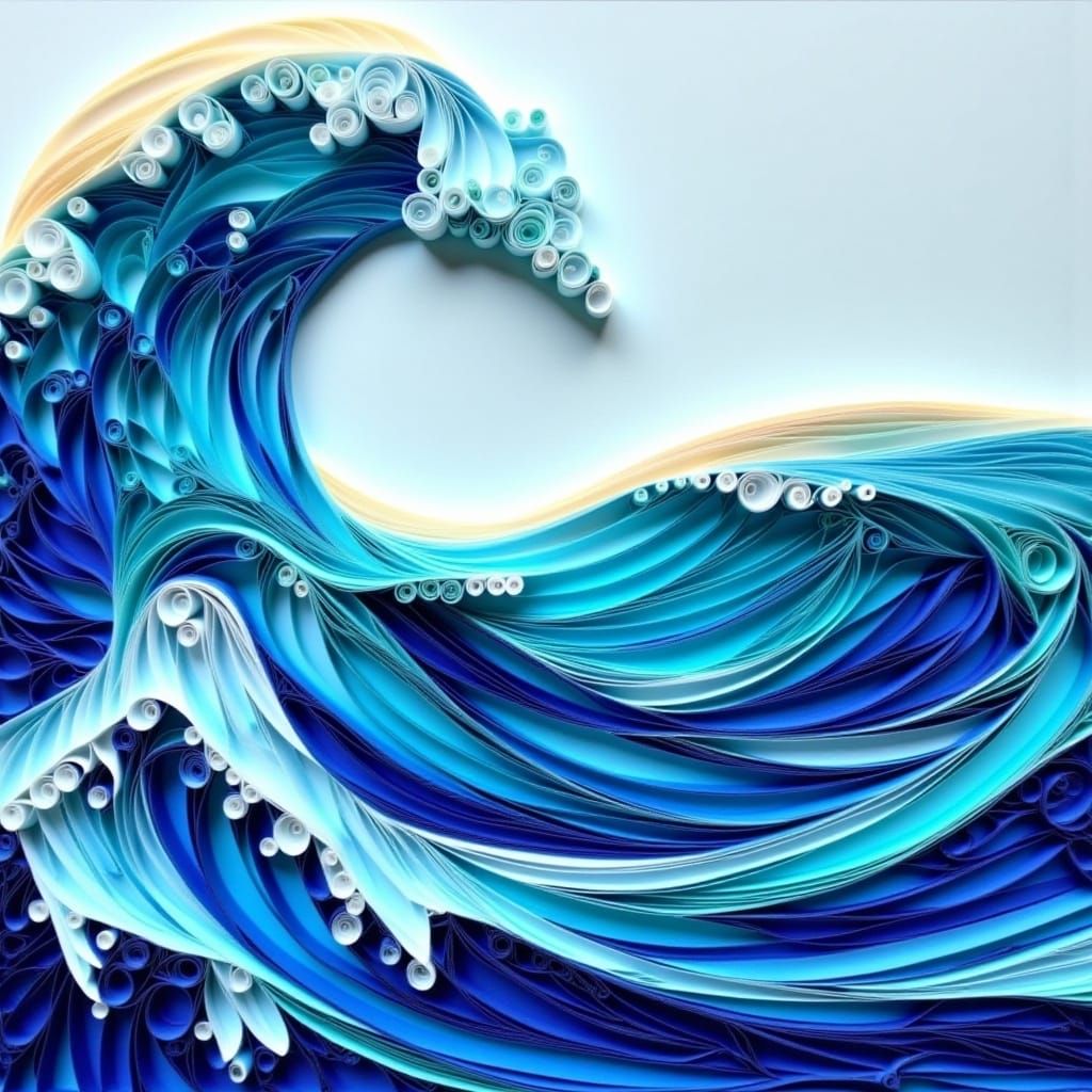 Stylized Ocean Wave with Quilling Effects