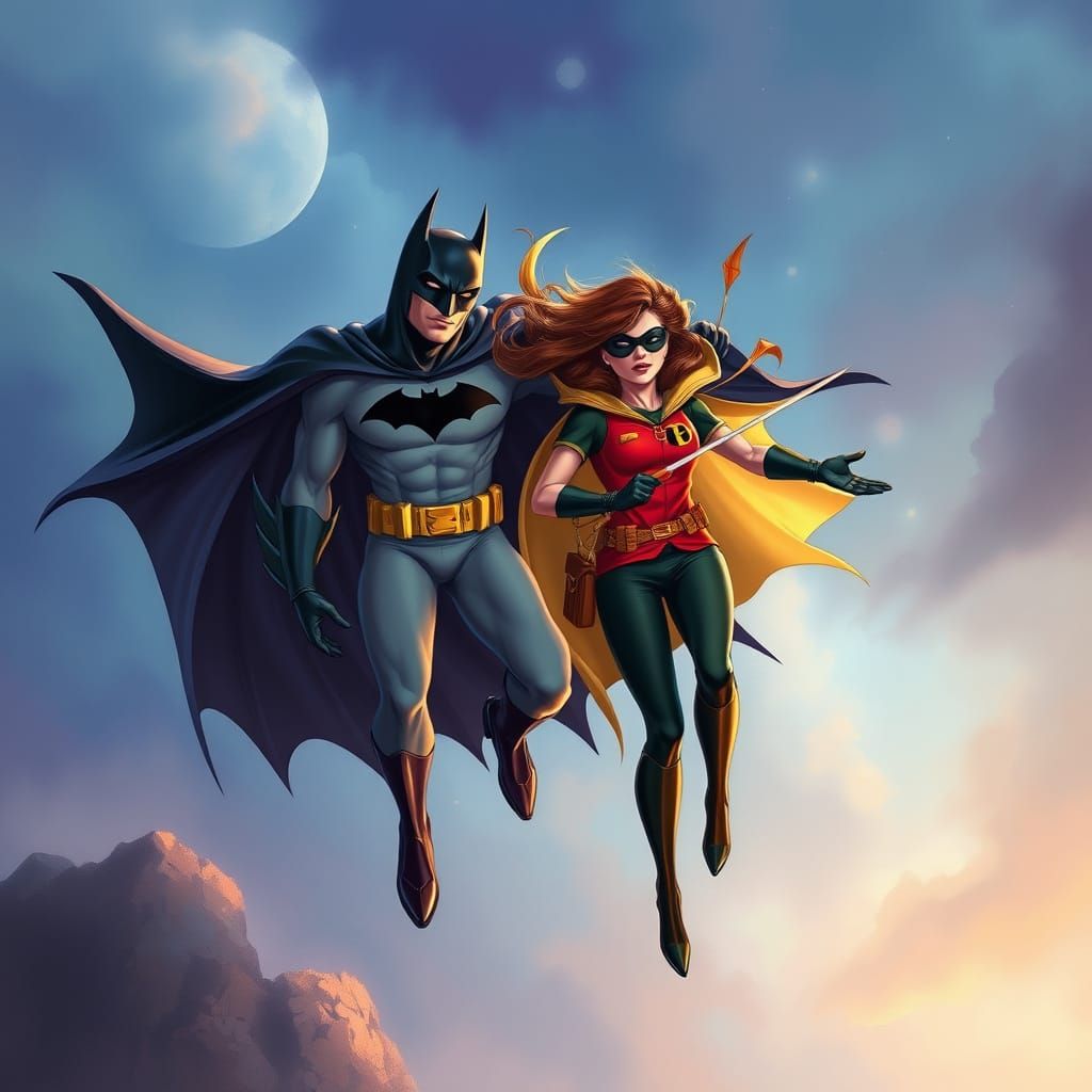 Batman and Robin in Ethereal Dreamscape