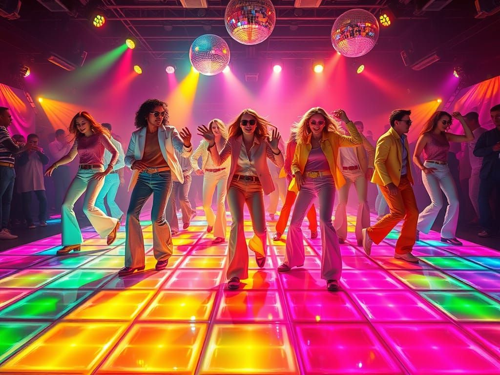 Vibrant Disco Dance Floor Scene