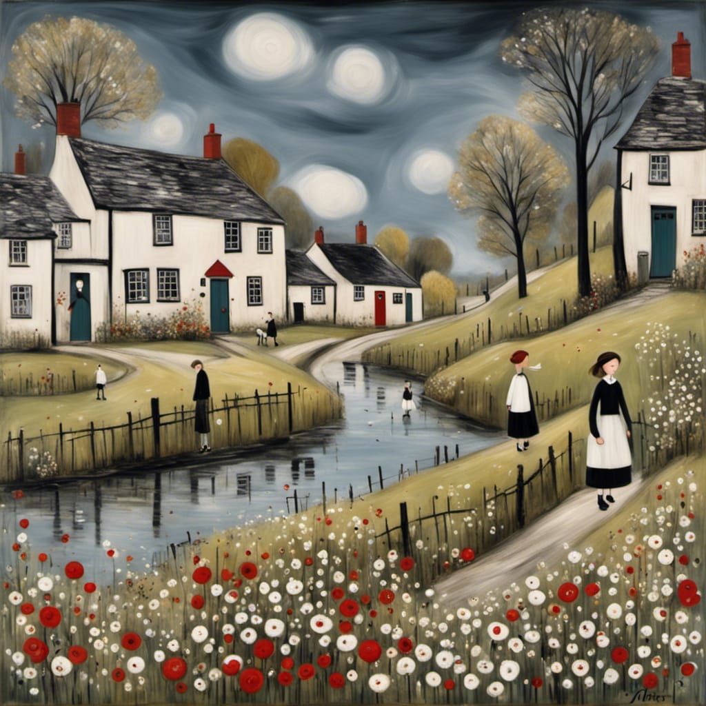 Fantasy English Village: An Idyllic Scene