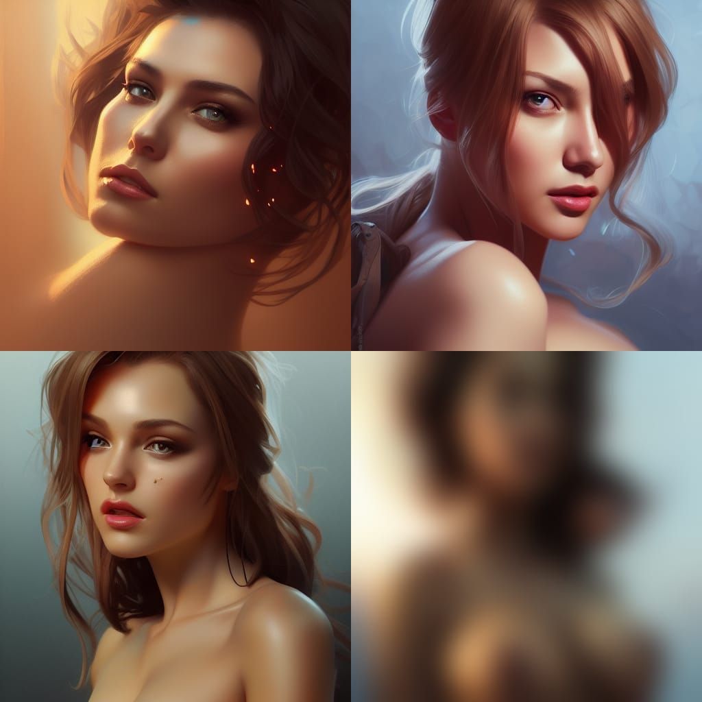 Glamorous Portrait of a Beautiful Model in Digital Art Style