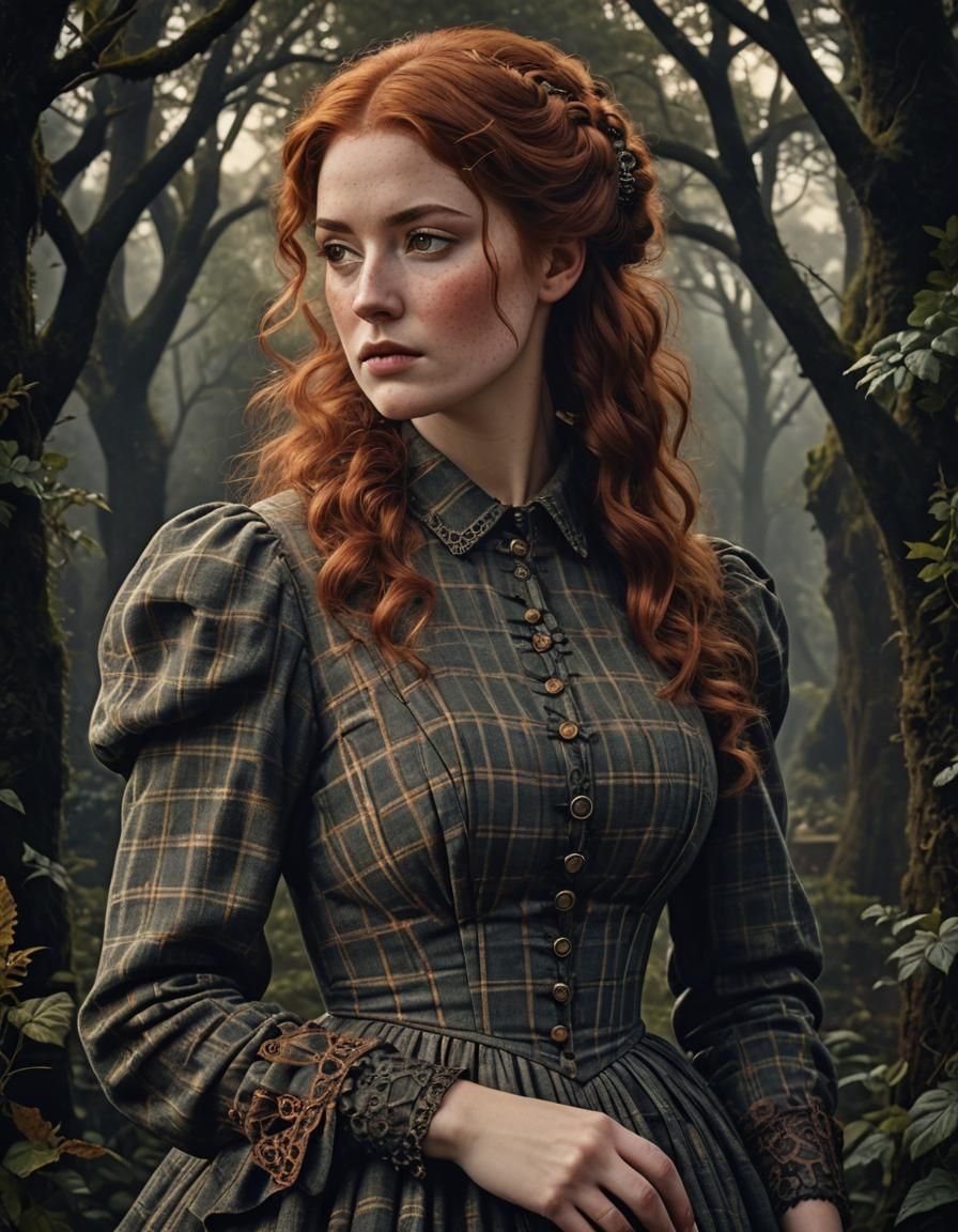 Victorian Woman Portrait: Detailed Digital Matte Painting