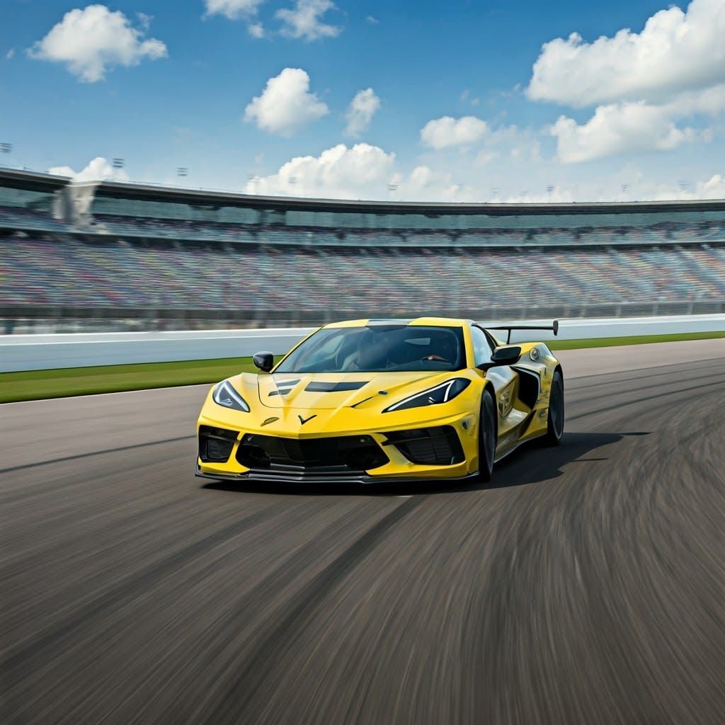 Corvette Races at Daytona in Photorealistic Style