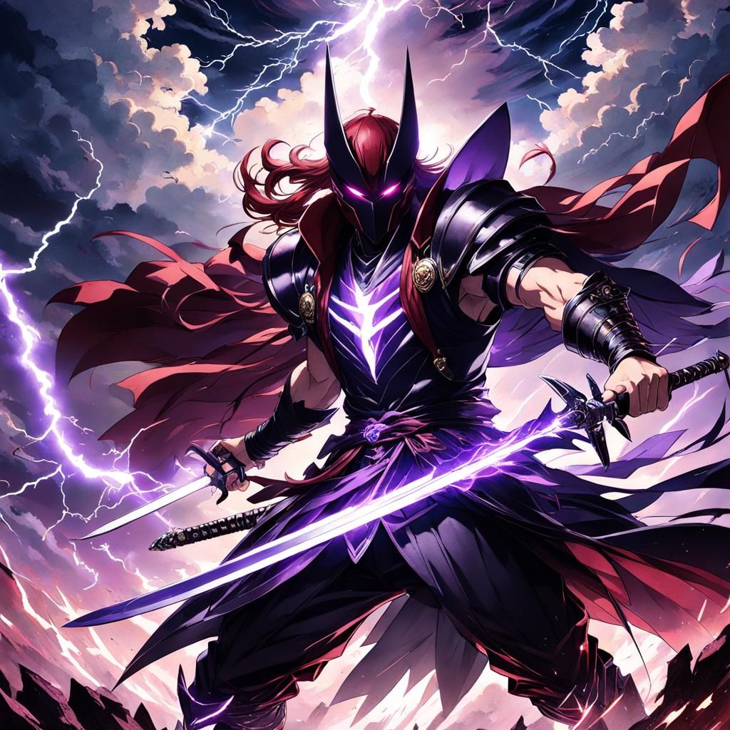 Epic Fantasy Villain Battle in Anime Style