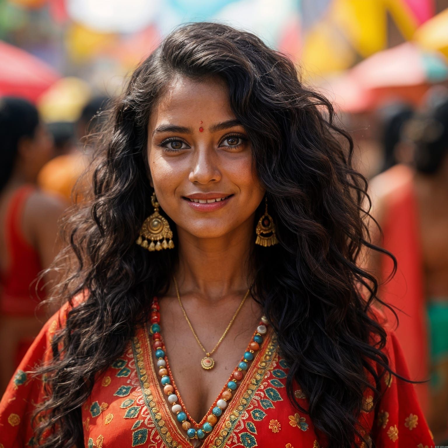 Striking Indian Woman at Regional Festival