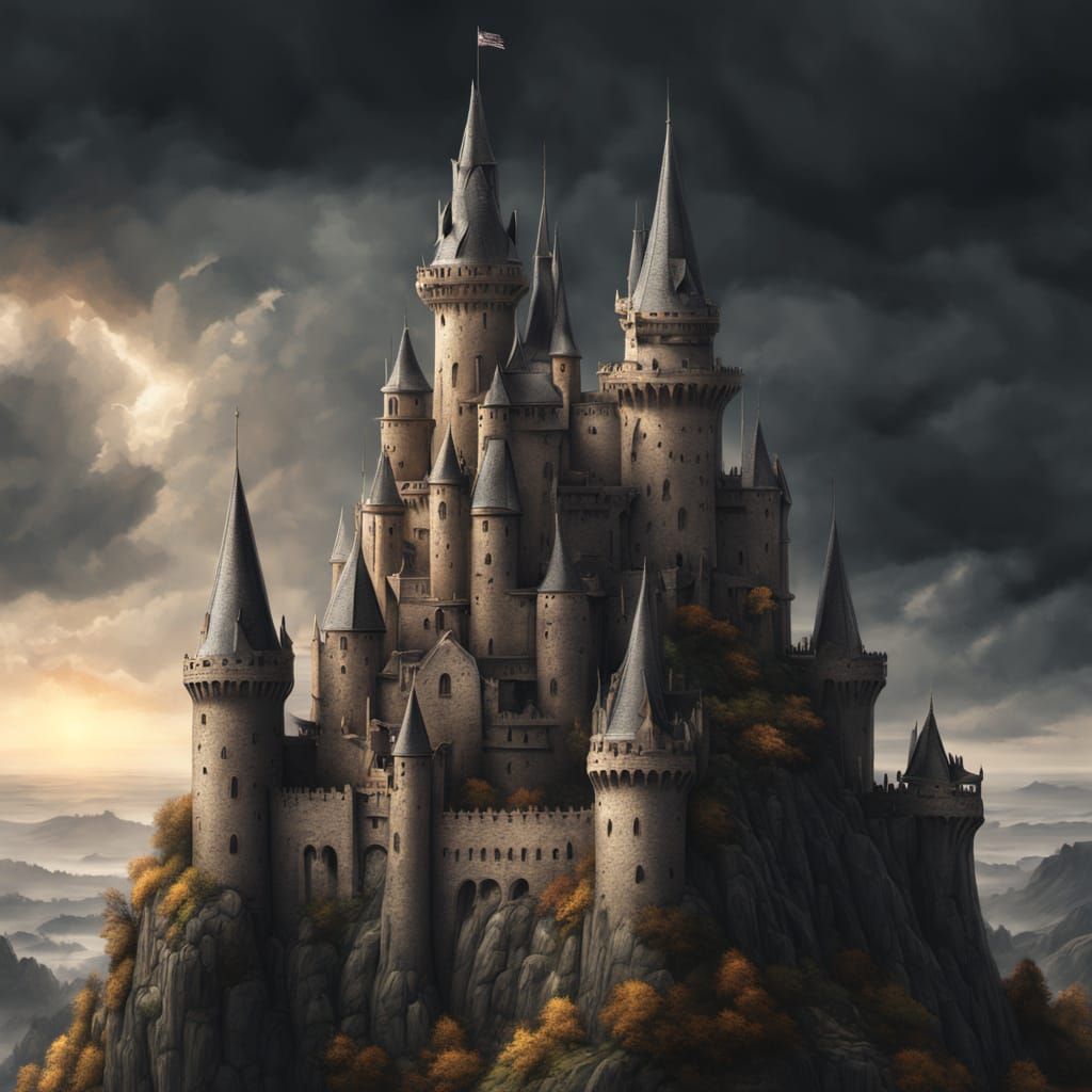 Hyperrealistic Castle Made of Pencils