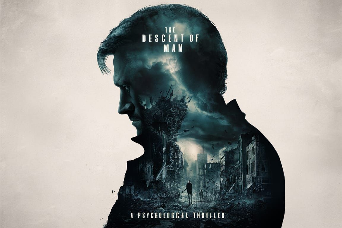 Brooding Man Silhouette Movie Poster