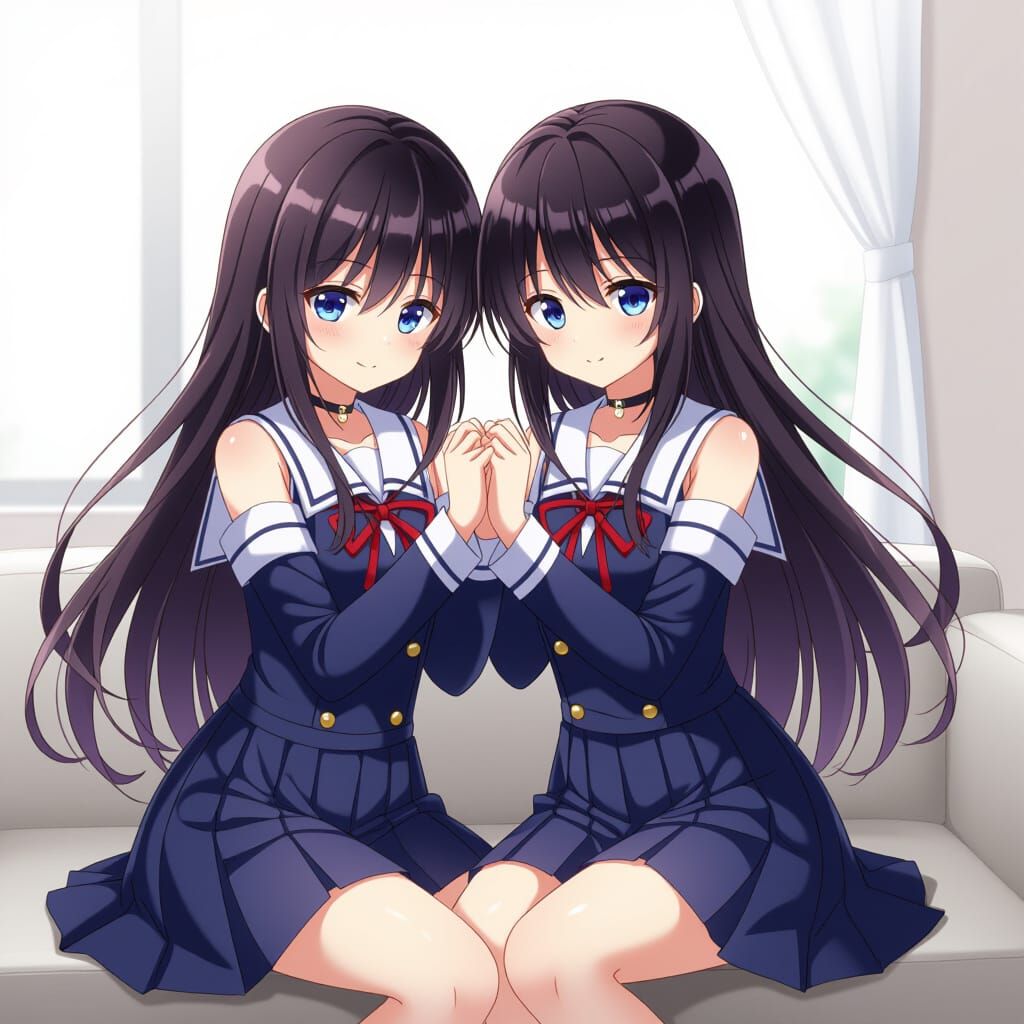 Conjoined Twins in Anime Key Visual Style