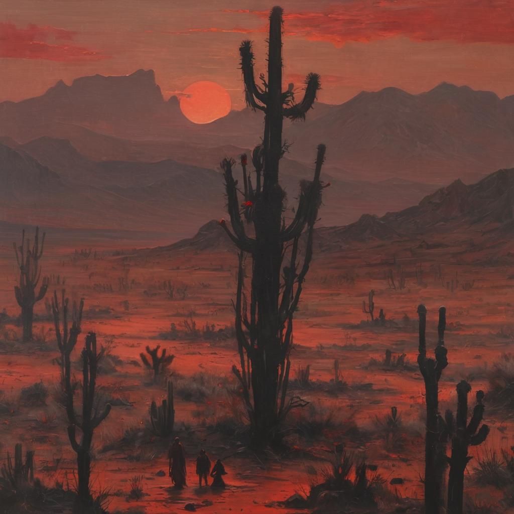 Surreal Desert Dreamscape in Symbolist Style