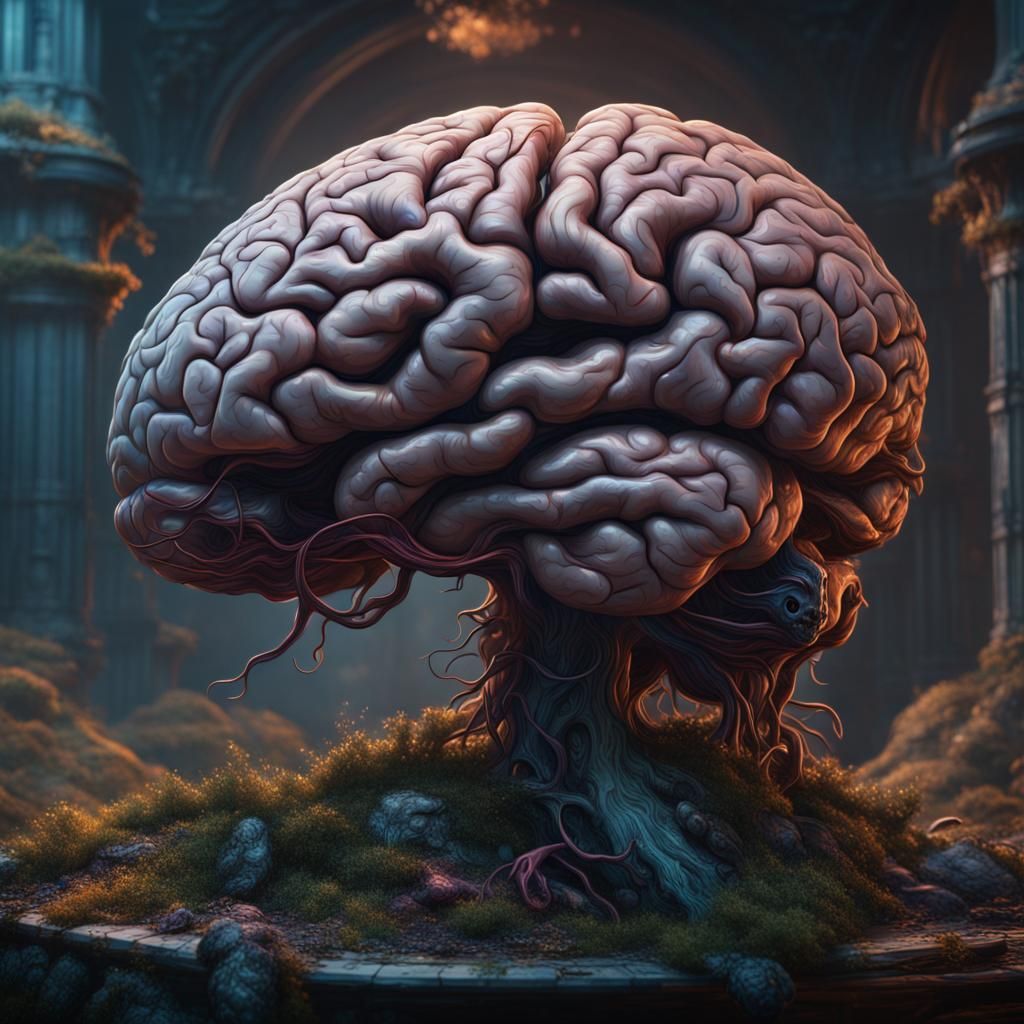 Detailed Brain Matte Painting in Unreal Engine