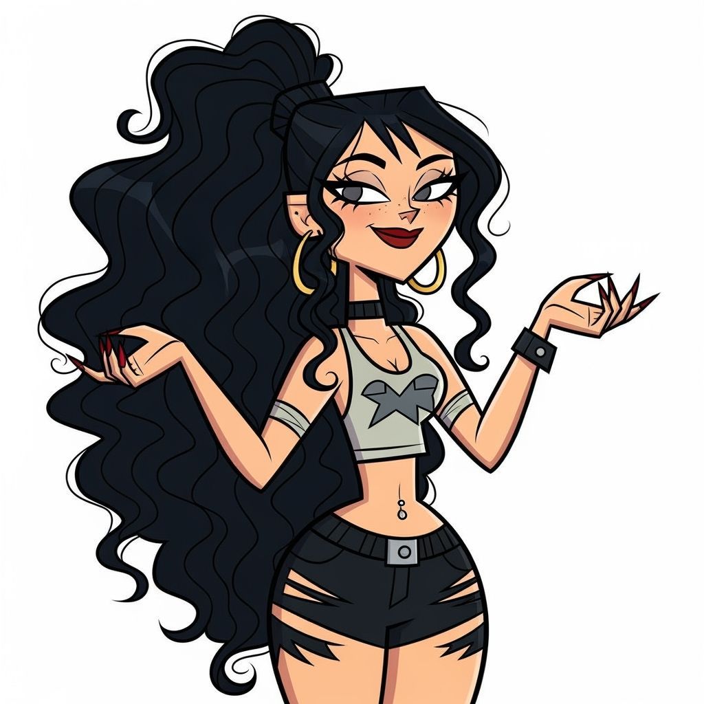 Total Drama Character in Vibrant Cartoon Style