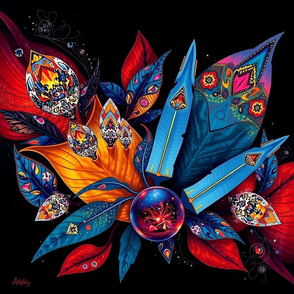 Botanical Abstraction with Crystalline Leaves