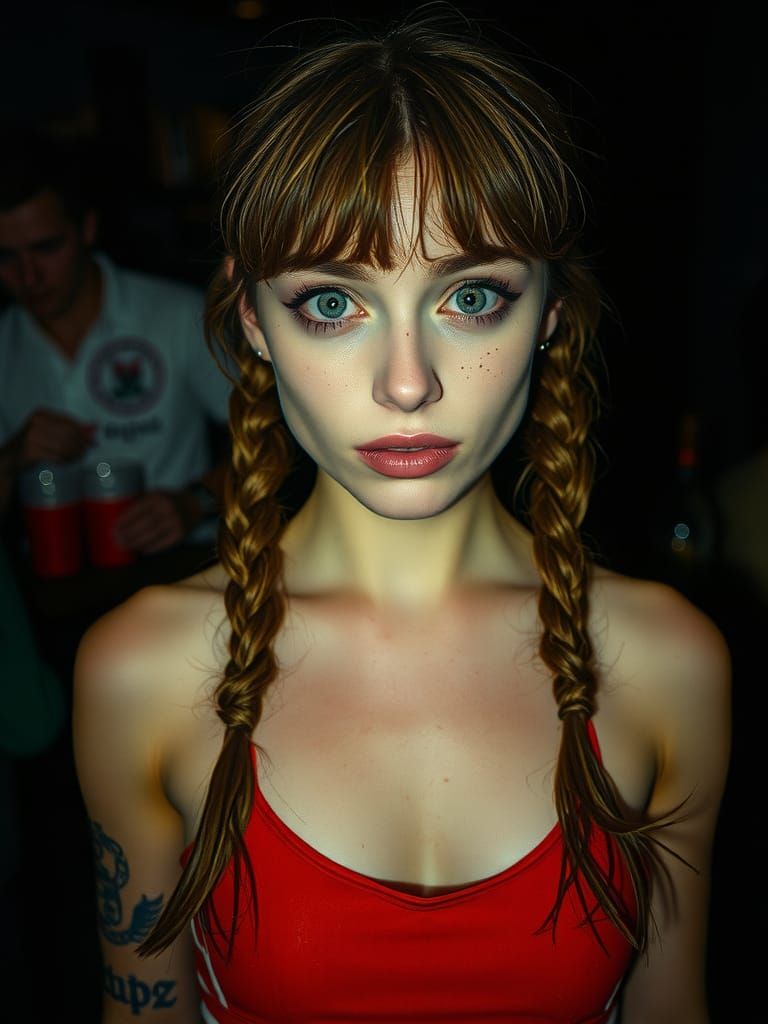 Intense Portrait with Cinematic Lighting and Film Grain