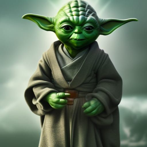 Yoda as Green Lantern: Detailed Digital Art