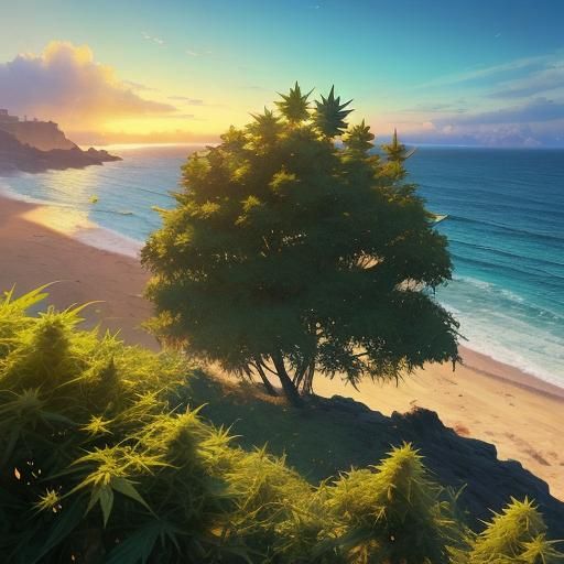 Beach Horizon with Marijuana and 'Herbal Horizons'